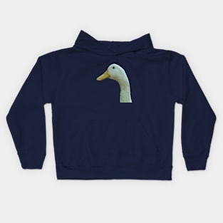 Neck Up Side Profile Of A Disgruntled Looking Duck Kids Hoodie